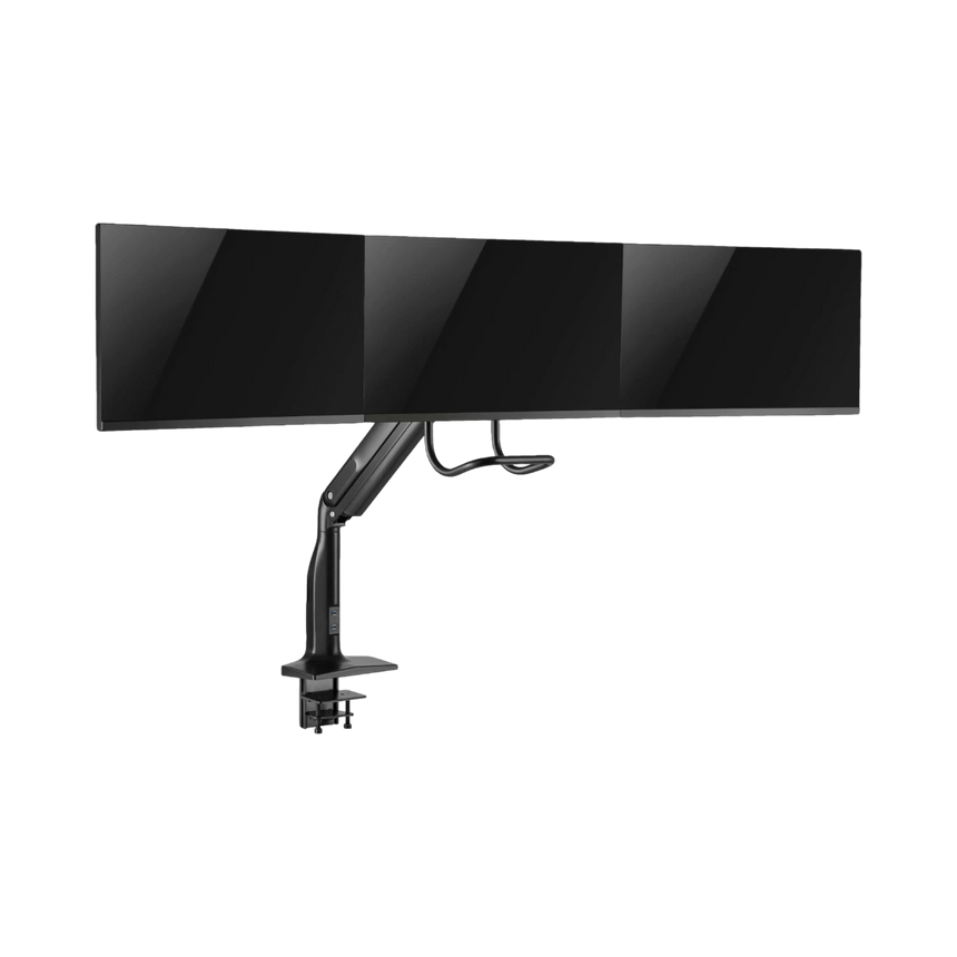 Tripp Lite Safe-IT Precision-Placement Triple-Display Desk Clamp/Grommet with premium gas spring arm and Antimicrobial Tape for 17" to 32" Displays — Being Shipped