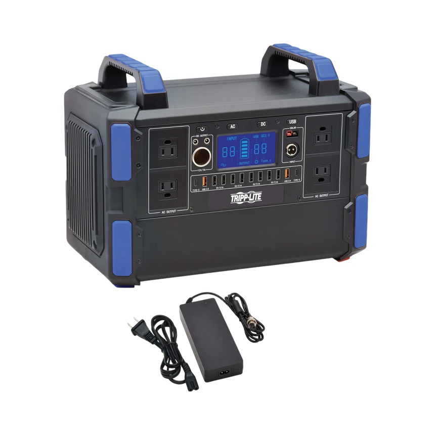 Tripp Lite Portable Power Station, 1000W, Lithium-Ion (LFP), AC, DC, USB-A, USB-C, QC 3.0 — Being Shipped