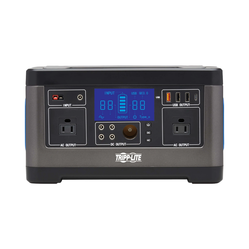 Tripp Lite Portable Power Station, 500W, Lithium-Ion (NMC), AC, DC, USB-A, USB-C, QC 3.0 — Being Shipped