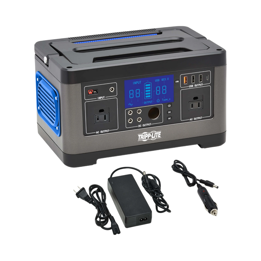 Tripp Lite Portable Power Station, 500W, Lithium-Ion (NMC), AC, DC, USB-A, USB-C, QC 3.0 — Being Shipped