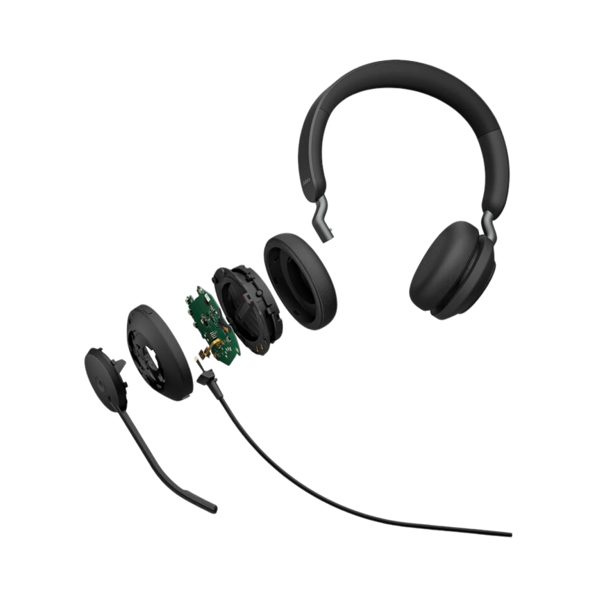 Jabra Evolve2 40 SE Stereo Wired On-Ear Headset with Extension Cable (Black) — Being Shipped