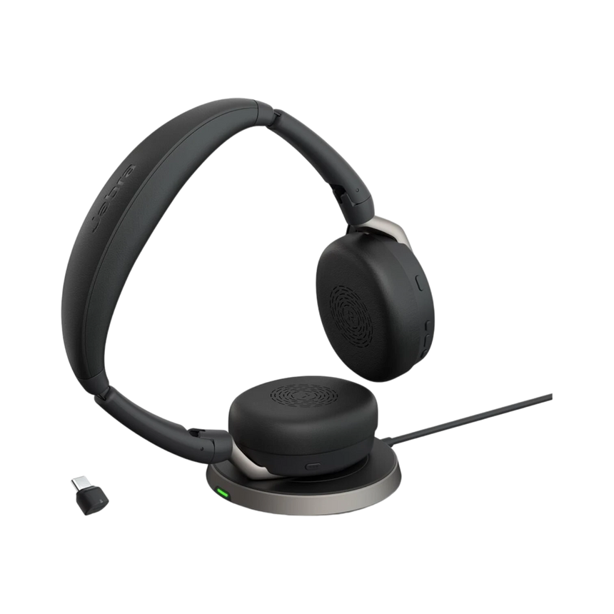 Jabra Evolve2 65 Flex Link UC Stereo Wireless Headset with Wireless Charger (Black) — Being Shipped
