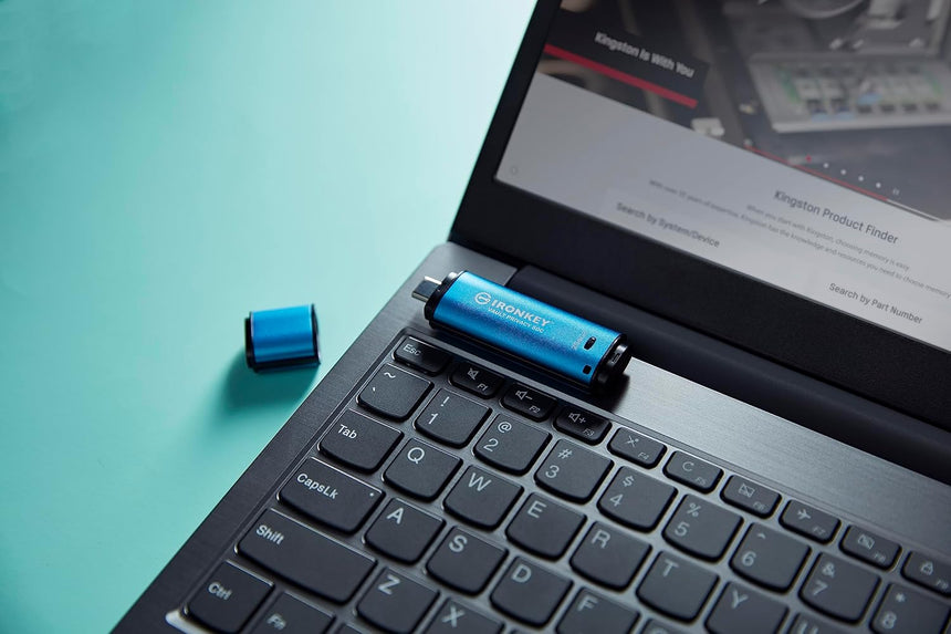 Kingston IronKey Vault Privacy 50 Series USB-C 128GB Flash Drive (Blue) — Being Shipped