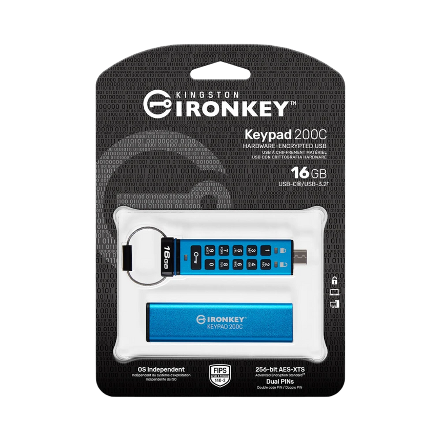 Kingston IronKey Keypad 200 USB-C 3.2 Gen 1 16GB Flash Drive — Being Shipped