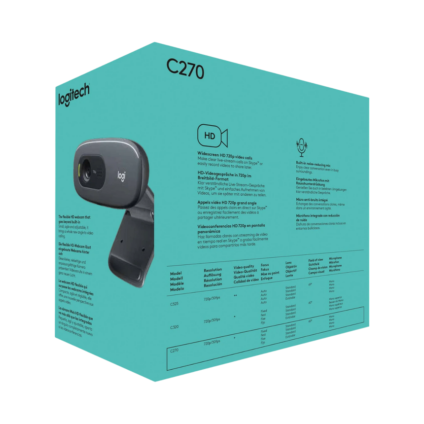 Logitech C270 HD Webcam (Black) — Being Shipped