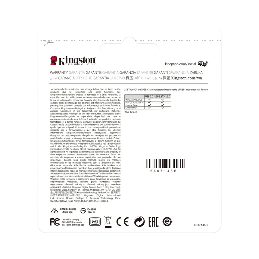 Kingston DataTraveler 70 USB 3.2 Gen 1 Type-C 256GB Flash Drive — Being Shipped