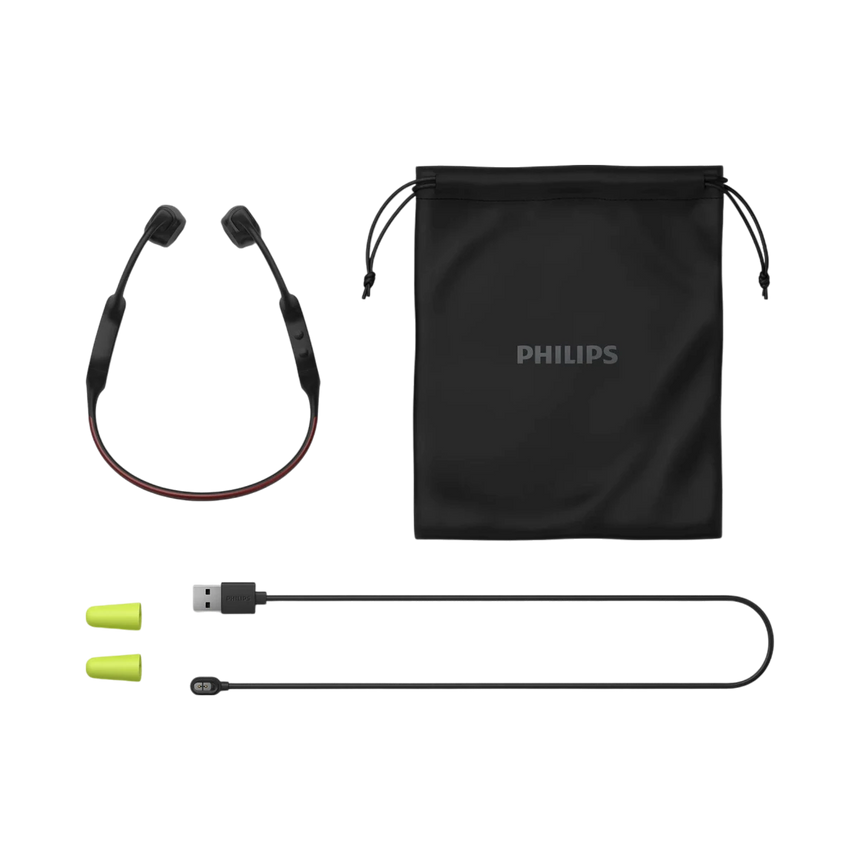 Philips TAA7607 Wireless Sport Bone-Conduction Neckband Headphones (Black) — Being Shipped