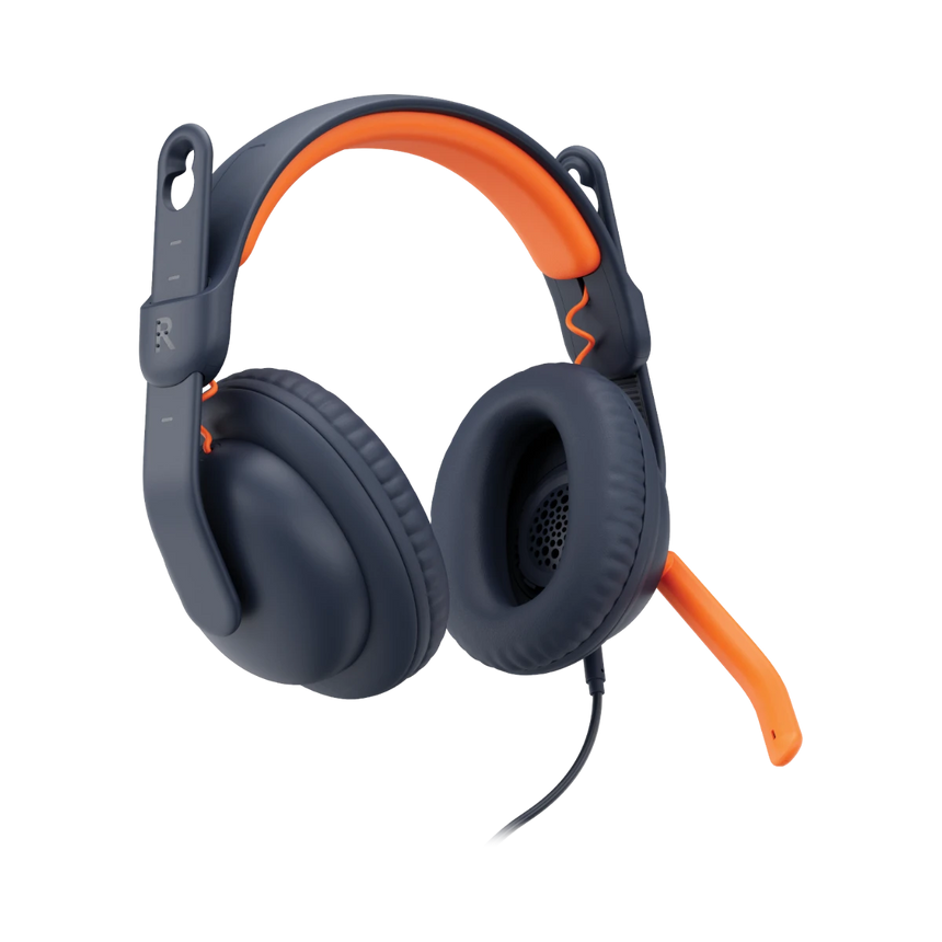 Logitech Zone Learn Wired Over-Ear Headset (Black & Orange) — Being Shipped