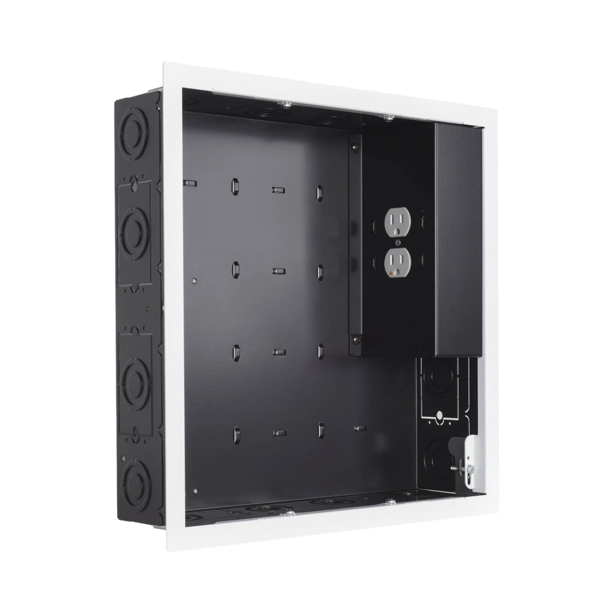 Chief PAC526 In-Wall Storage Box with 2-Receptacle Filter & Surge Protector (White) — Being Shipped