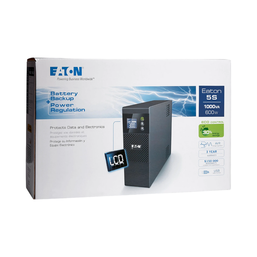 Eaton 5S LCD 1000VA 600W Line-Interactive Tower UPS — Being Shipped