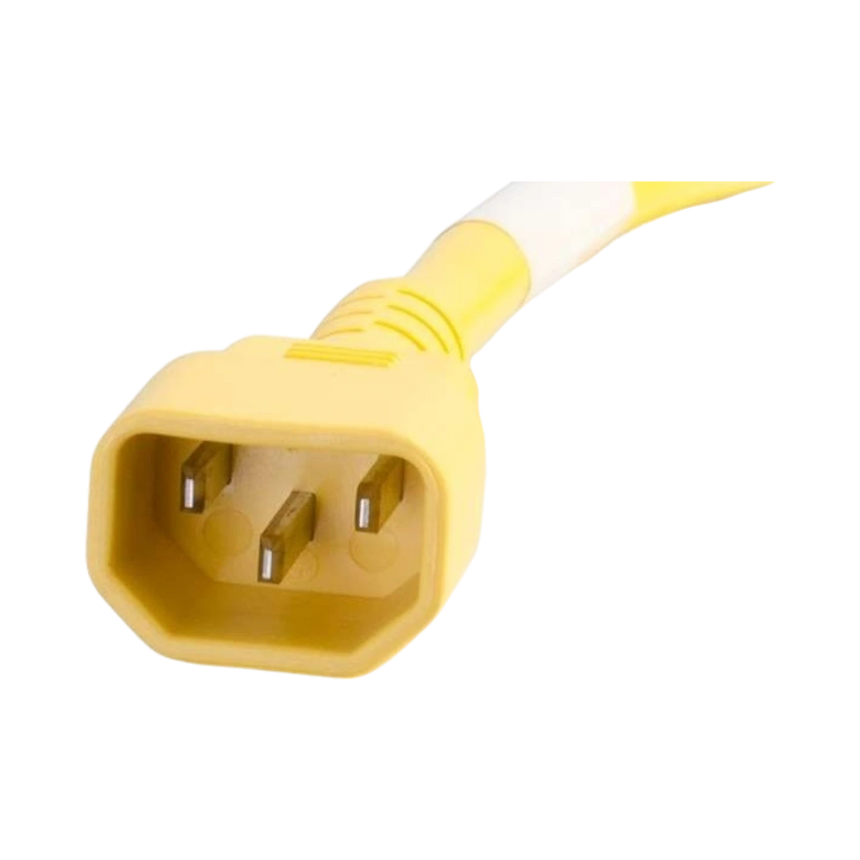 C2G 2ft 14AWG Power Cord IEC320C14 to C13 (Yellow) — Being Shipped