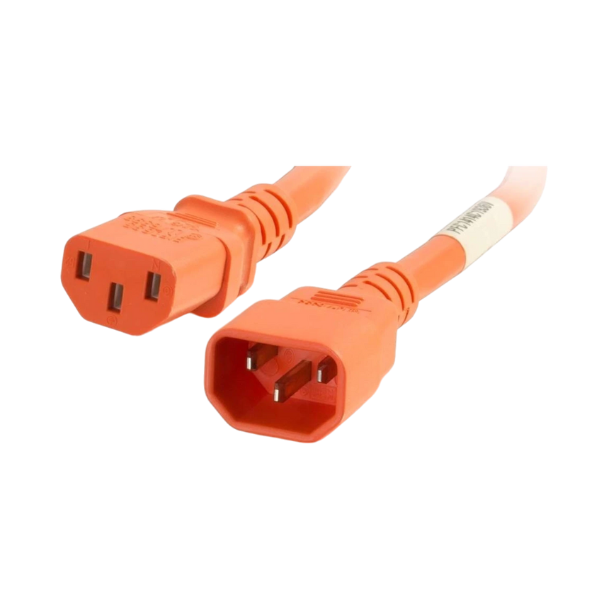 C2G 4ft 14AWG Power Cord IEC320C14 to C13 (Orange) — Being Shipped