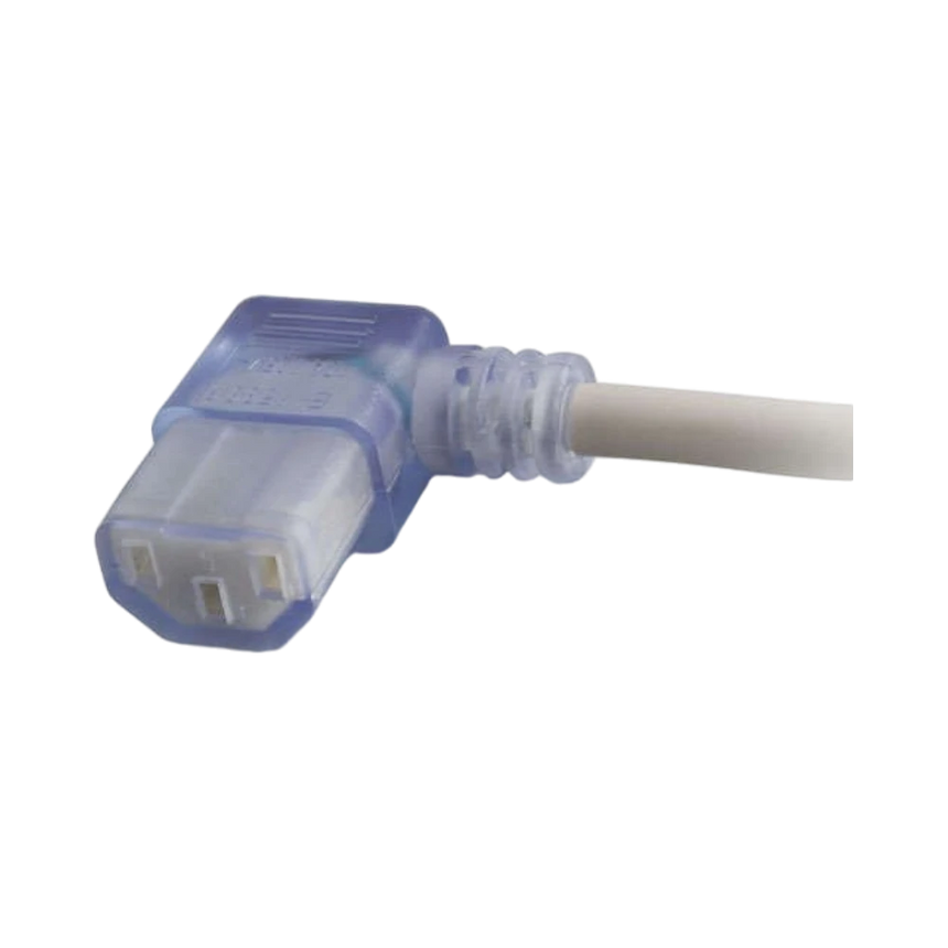C2G 12 ft 16 AWG Hospital Grade Power Cord (NEMA 5-15P to IEC320C13R) - Gray with Clear Connectors — Being Shipped