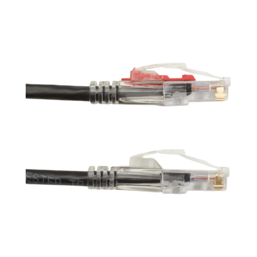 Black Box 7ft GigaTrue 3 CAT6 Lockable Ethernet Patch Cable (Black) — Being Shipped