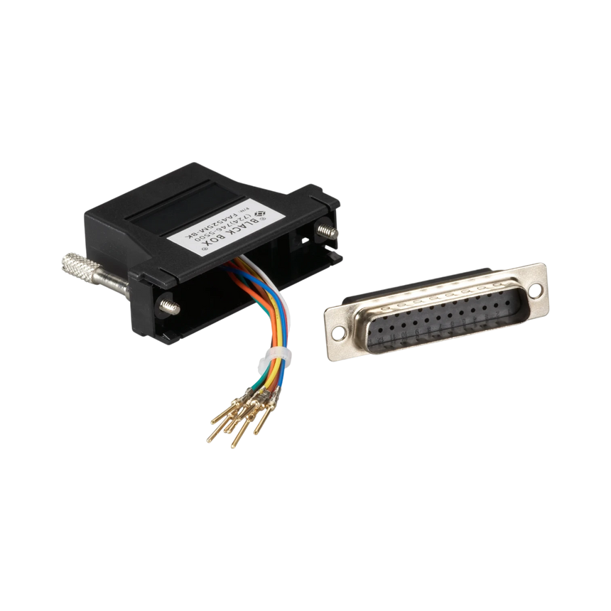 Black Box Modular Adapter Kit DB25 Male to RJ45 Female (Black) — Being Shipped