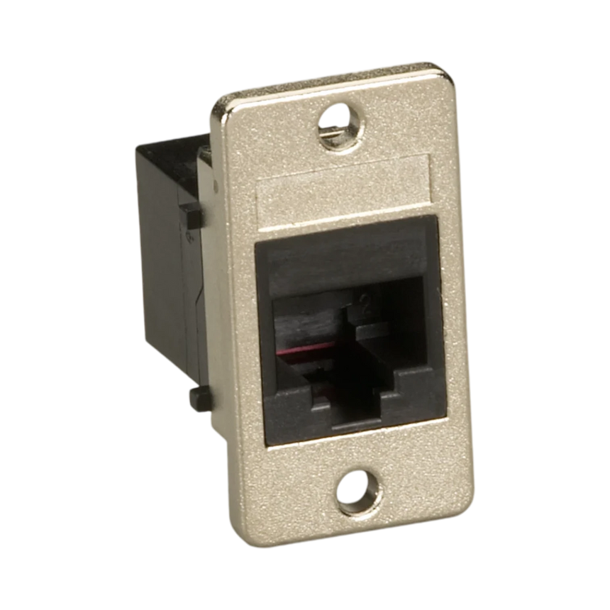 Black Box Panel Mount RJ45 8 Wire Unshielded Coupler (Black) — Being Shipped