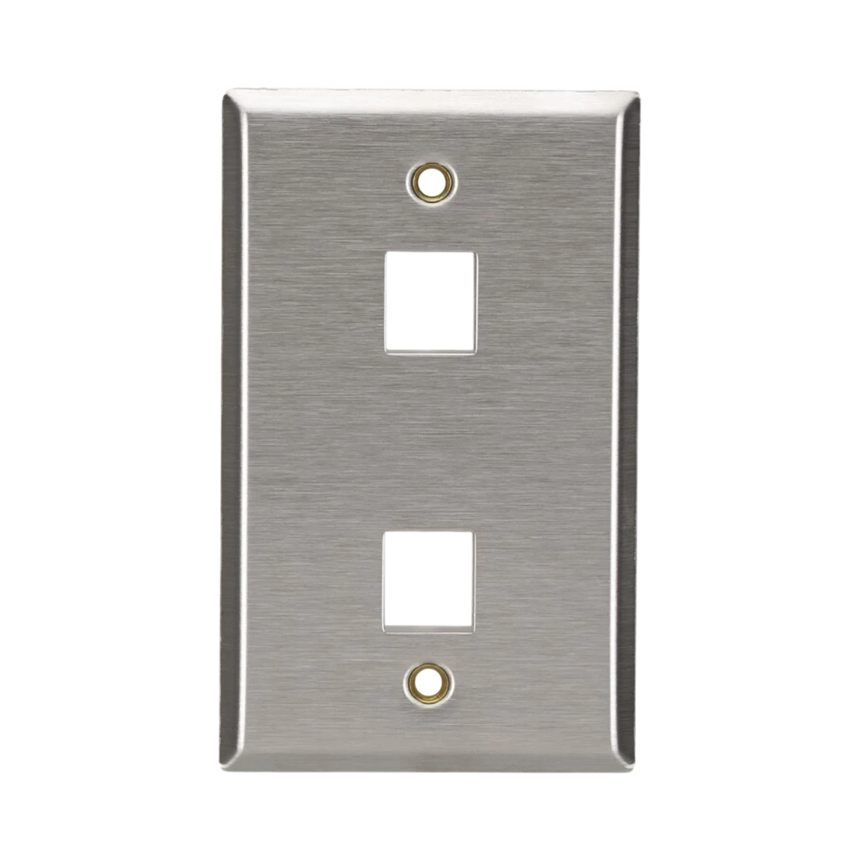Black Box Single-Gang 2-Port Stainless Steel Wallplate — Being Shipped