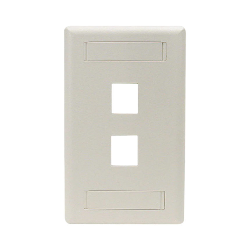 Black Box Single-Gang 2-Port Keystone Wallplate (White) — Being Shipped