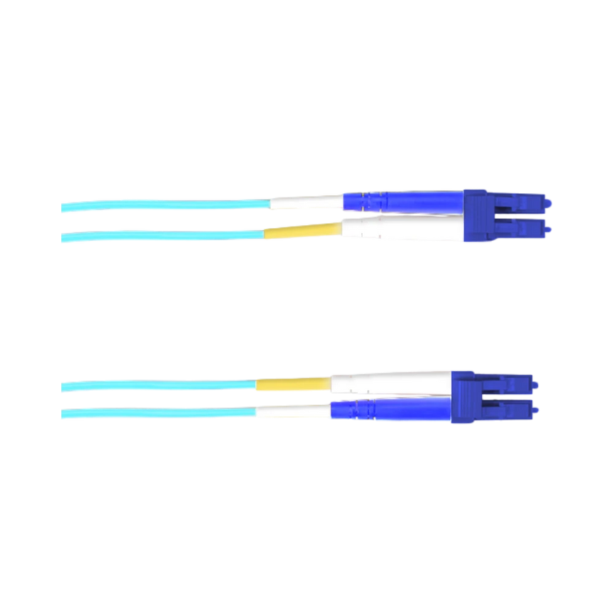 Black Box 3.2ft LC-LC OS2 Singlemode Fiber Optic Cable (Aqua) — Being Shipped
