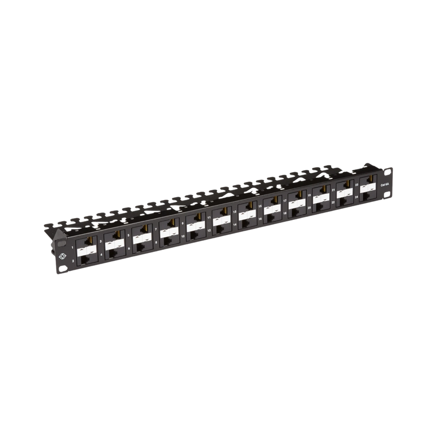 Black Box CAT6A 24-Port Rackmount Patch Panel 1U PoE+ — Being Shipped