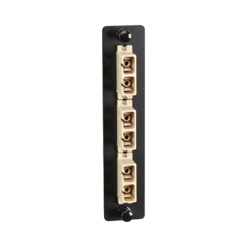 Black Box Low-Density SC Duplex Fiber Adapter Panel (Beige) — Being Shipped
