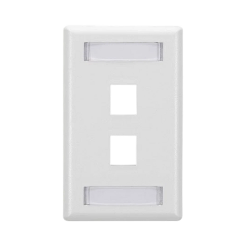 Black Box 2-Port Single-Gang Keystone Wallplate (White) — Being Shipped