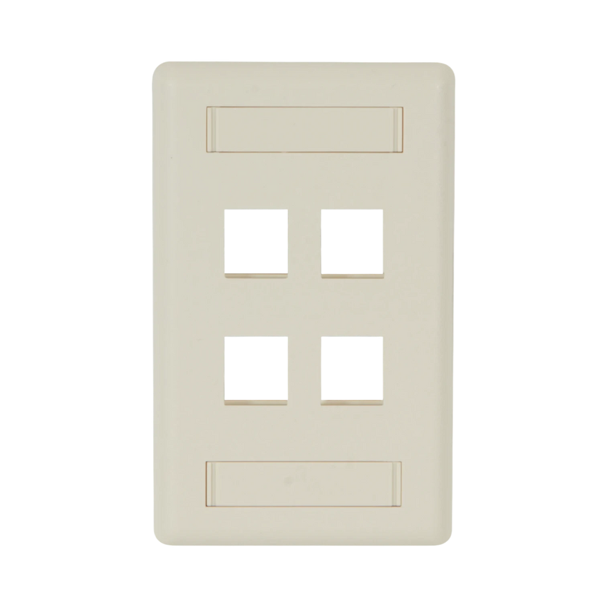 Black Box Single-Gang 4-Port Keystone Wallplate (Off-White) — Being Shipped