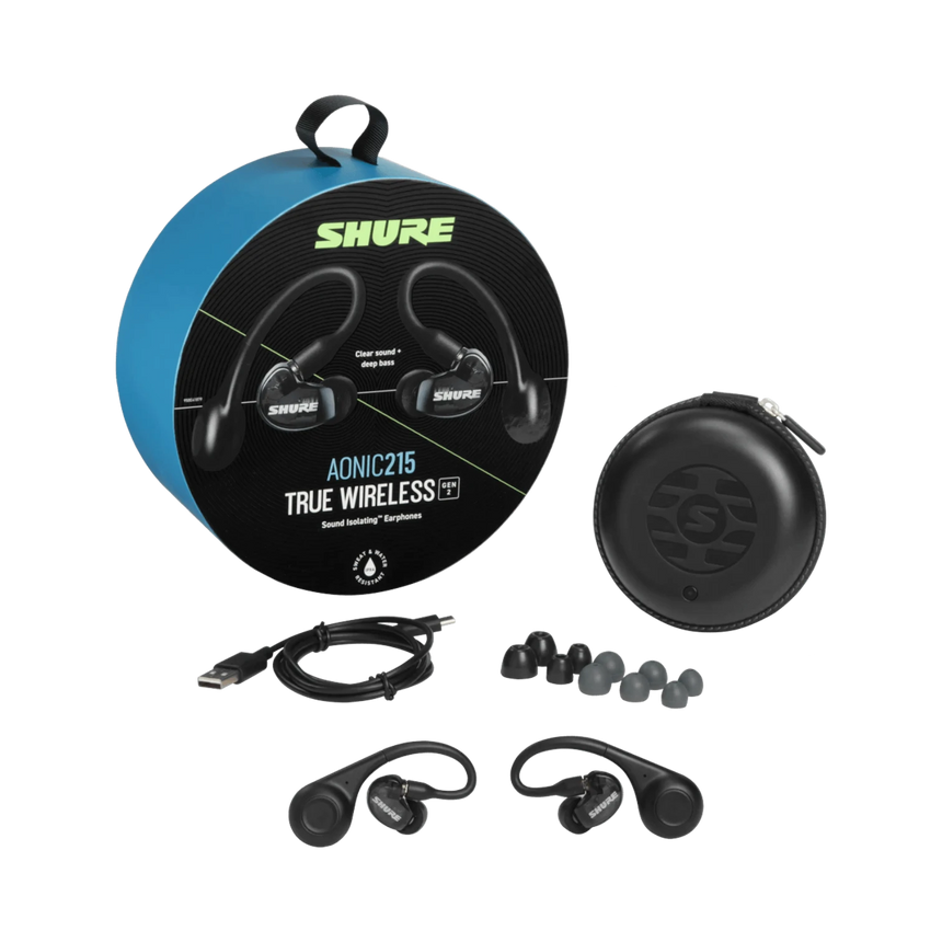 Shure AONIC 215 Gen 2 Bluetooth True Wireless In-Ear Headphones (Black) — Being Shipped
