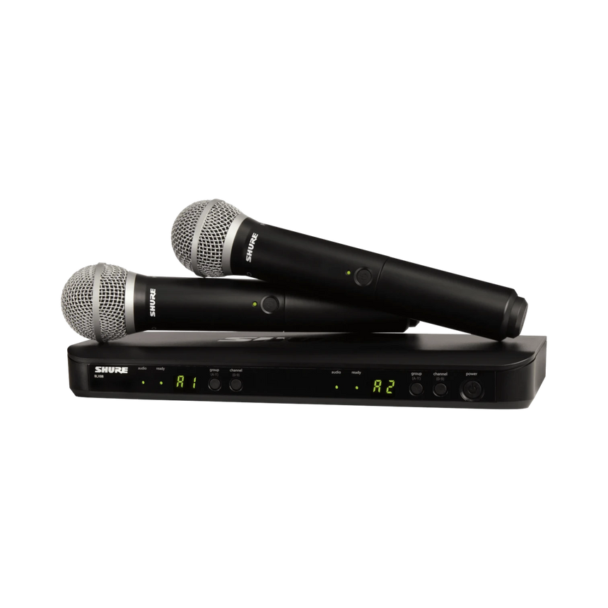 Shure BLX288/PG58 Dual-Channel Wireless Handheld Microphone System with PG58 Capsules — Being Shipped