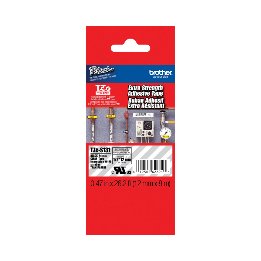 Brother 12mm TZeS131 Extra Strength Adhesive Tape — Being Shipped