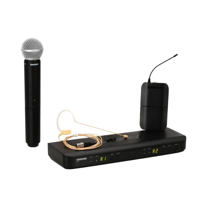 Shure BLX1288/MX153 Dual-Channel Wireless Combo Earset & Handheld Microphone System — Being Shipped