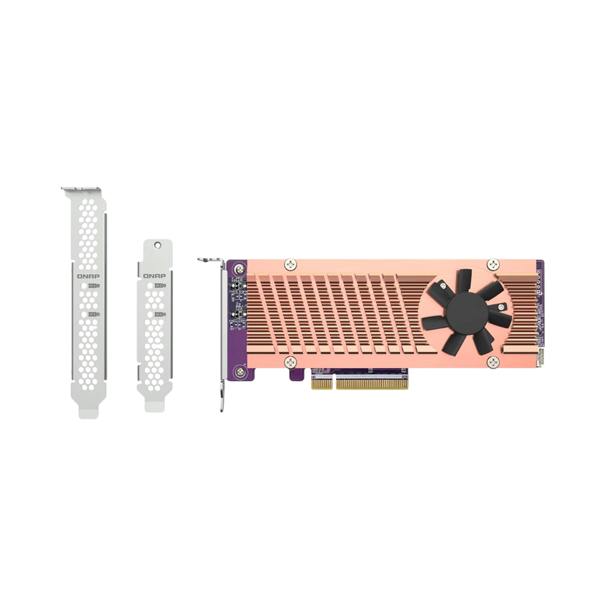 QNAP Dual M.2 22110/2280 PCIe Gen3 x8 NVMe SSD Expansion Card — Being Shipped