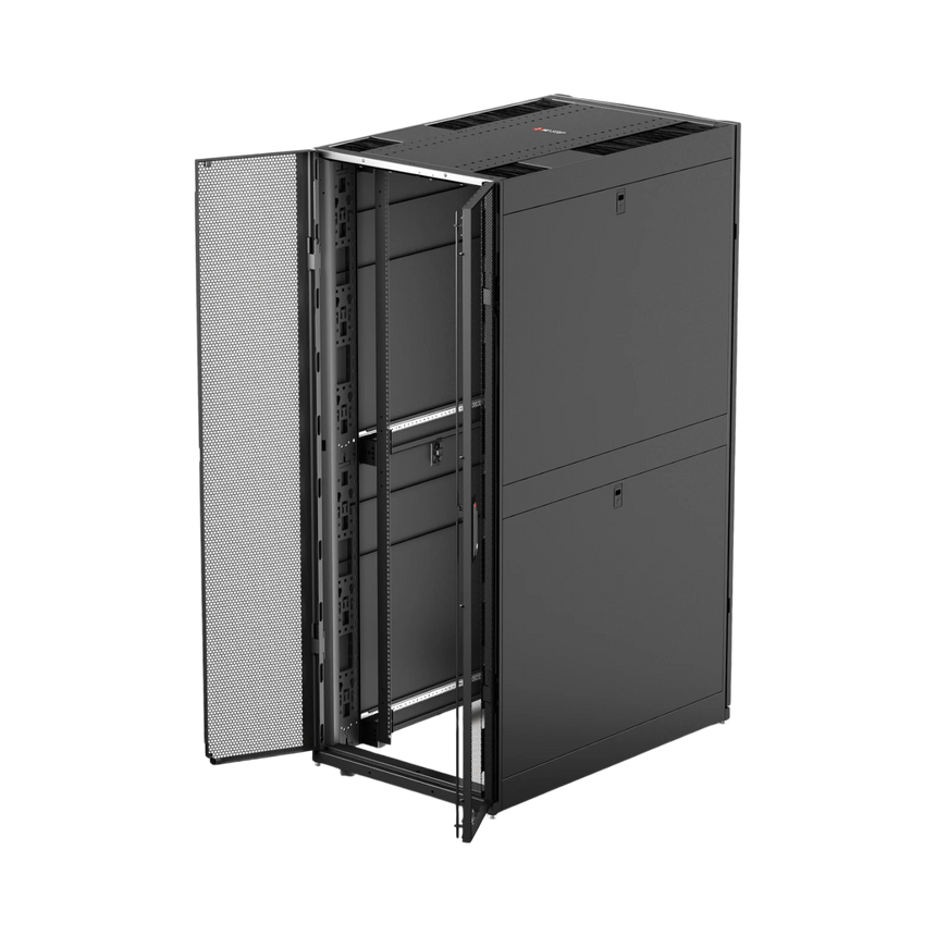 APC NetShelter SX, Networking Rack Enclosure, 42U, Black, 1991H x 750W x 1070D mm with Casters, Feet, Vertical Cable Managers, Side Panels — Being Shipped