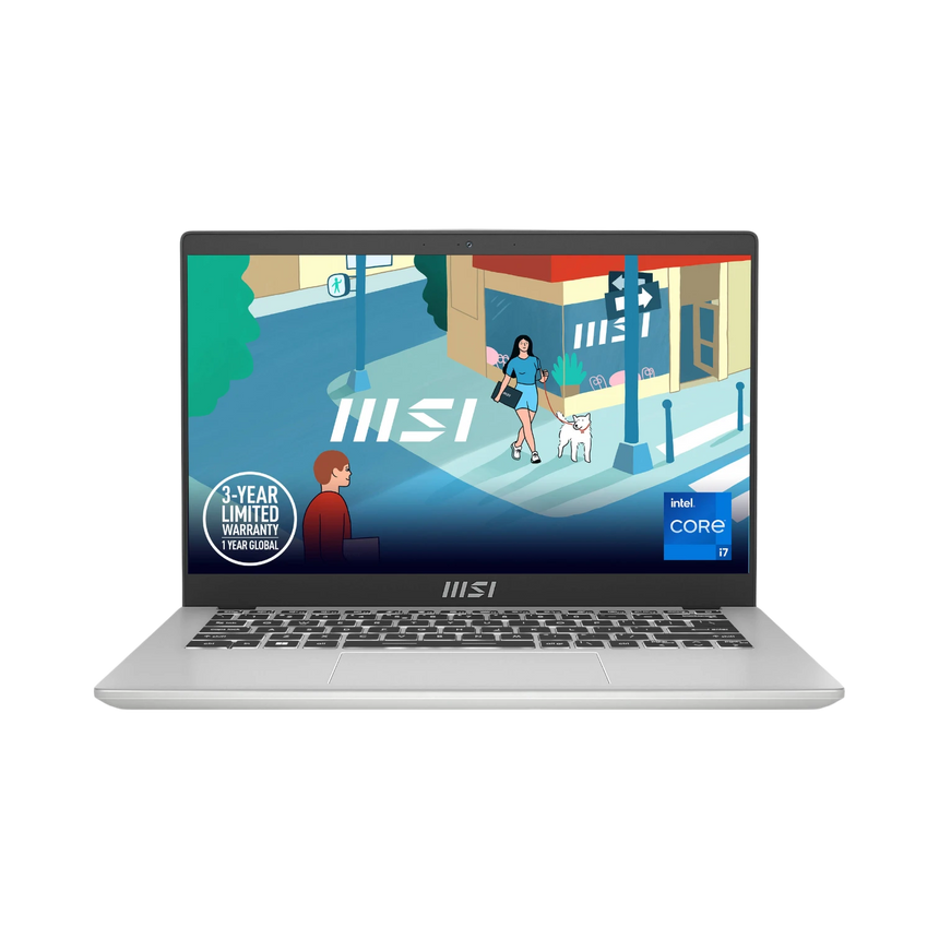 MSI 14" Modern 14 C13M Laptop, Intel Core i7-1355U, 16GB RAM, 1TB SSD (Urban Silver) — Being Shipped