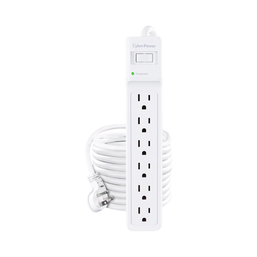 CyberPower B625 Essential 6-Outlet Surge Protector (White) — Being Shipped