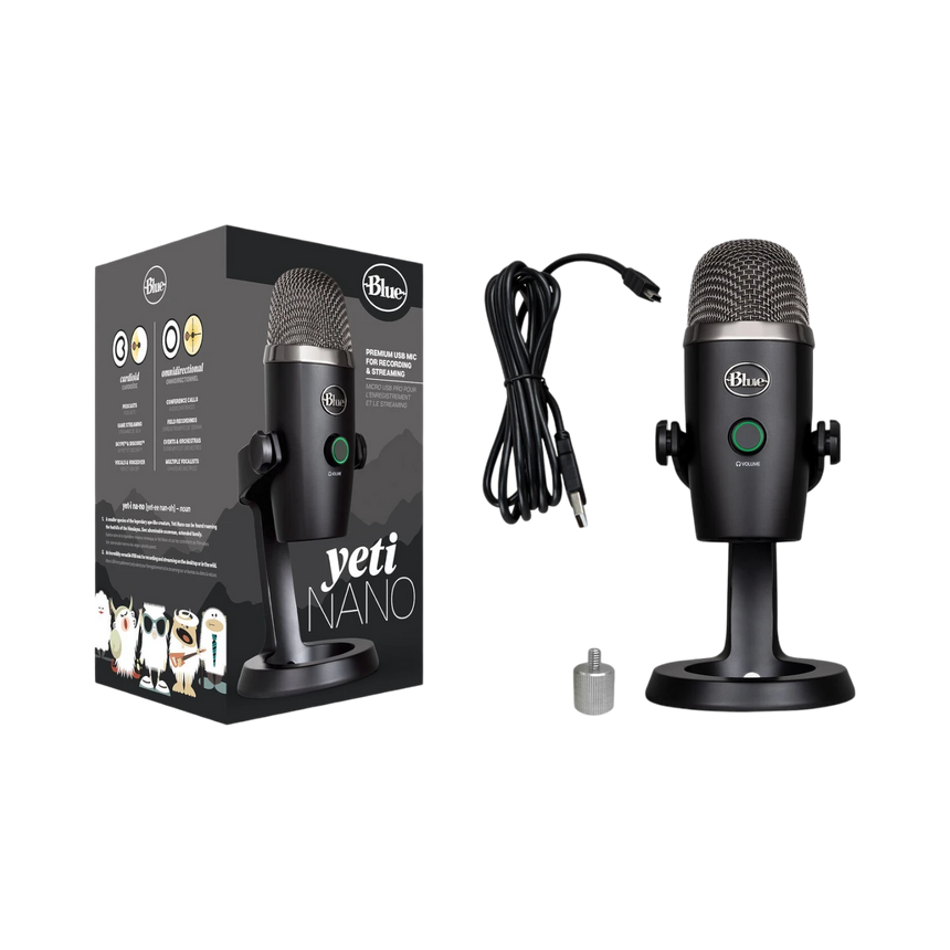 Blue Microphones Yeti Nano Multi-Pattern USB Condenser Microphone (Blackout) — Being Shipped