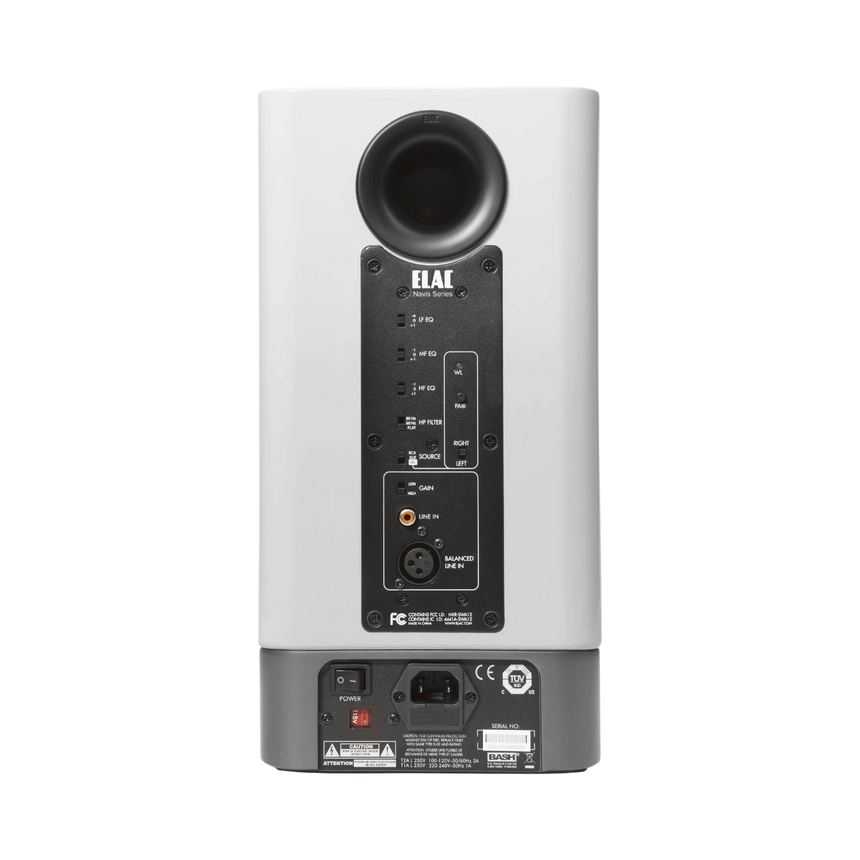ELAC Navis ARB-51 3-Way Powered Bookshelf Speaker (Gloss White, Pair) — Being Shipped