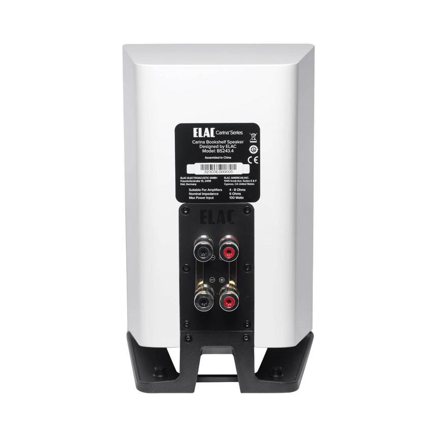 ELAC Carina BS243.4 2-Way Bookshelf Speakers (Satin White, Pair) — Being Shipped