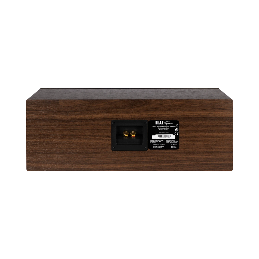 ELAC Debut Reference Two-Way Center Channel Speaker (Black Baffle, Walnut Cabinet) — Being Shipped