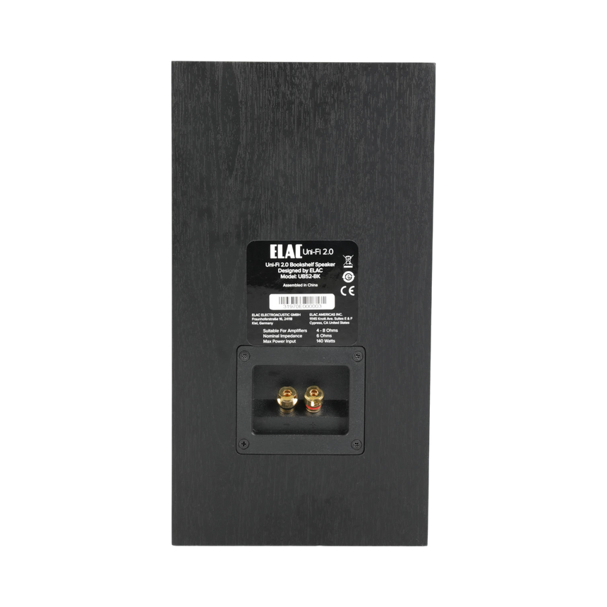 ELAC Uni-Fi 2.0 UB52 3-Way Bookshelf Speakers (Black, Pair) — Being Shipped