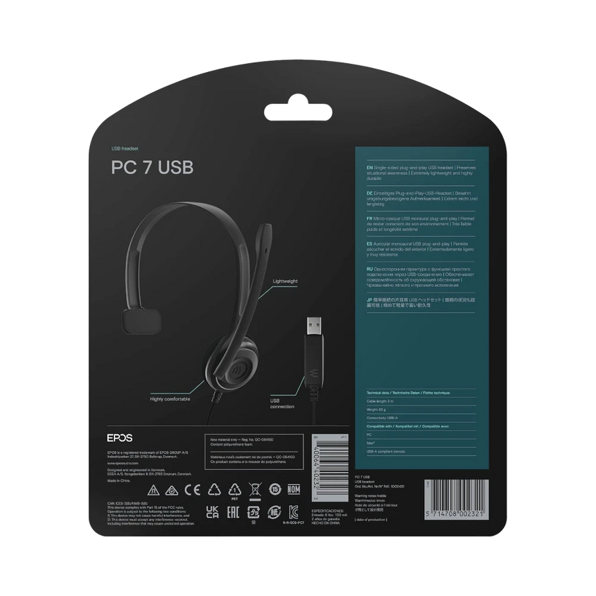 EPOS Sennheiser PC 7 USB Mono Headset — Being Shipped