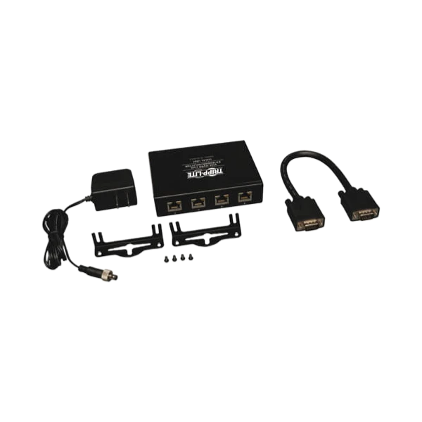 Tripp Lite 4-Port VGA over Cat5/6 Splitter/Extender, Box-Style Transmitter for Video, Up to 1000 ft. (305 m), TAA — Being Shipped