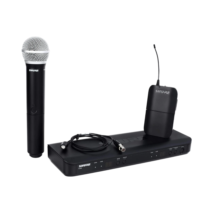 Shure BLX1288/CVL Dual-Channel Wireless Combo Lavalier & Handheld Microphone System — Being Shipped