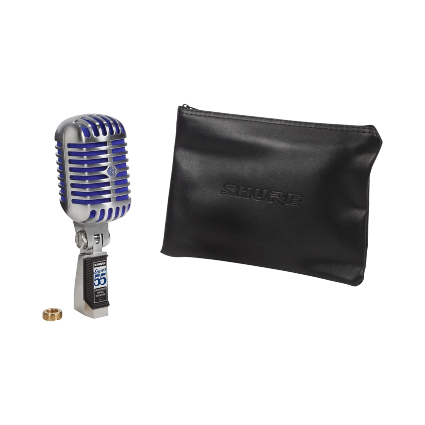 Shure Super 55 Supercardioid Dynamic Microphone (Chrome, Blue Foam) — Being Shipped