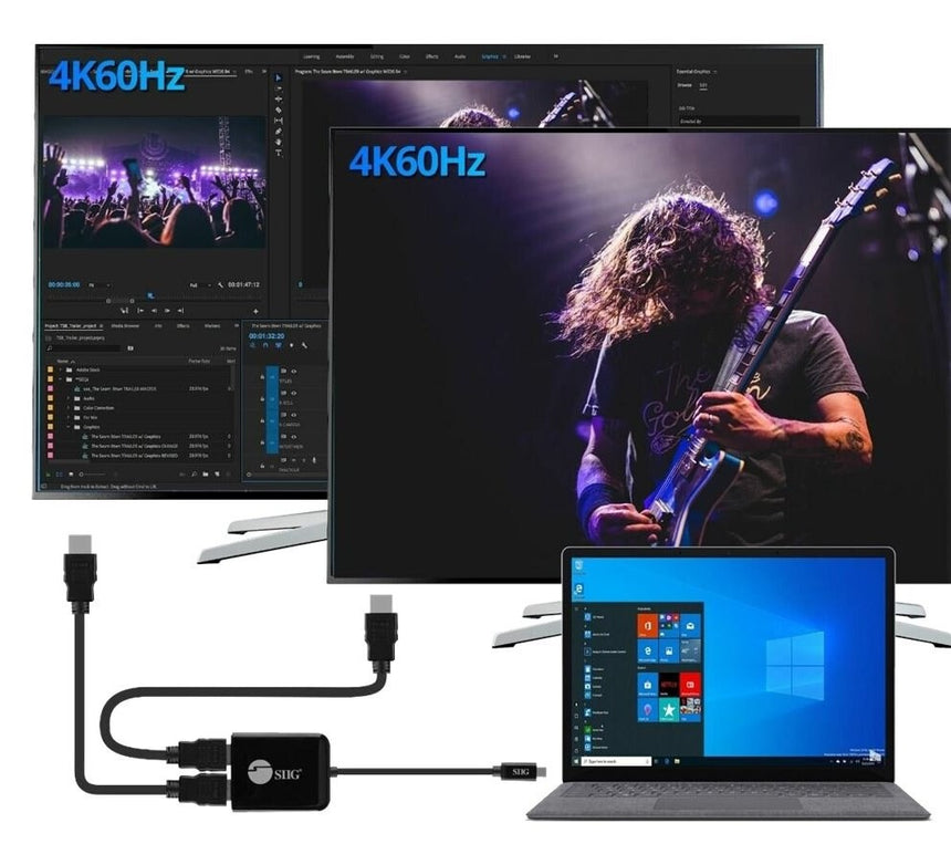 SIIG 1x2 USB-C to HDMI 4K60 MST Hub Splitter — Being Shipped