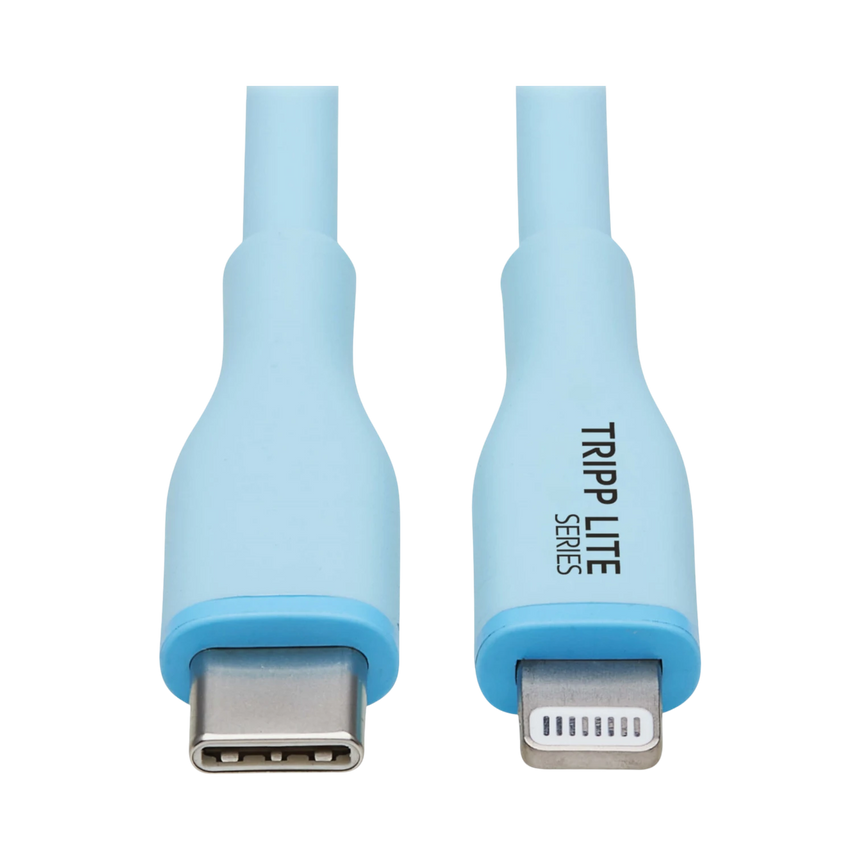Tripp Lite 3ft USB-C to Lightning Antibacterial Charging Cable (Blue) — Being Shipped