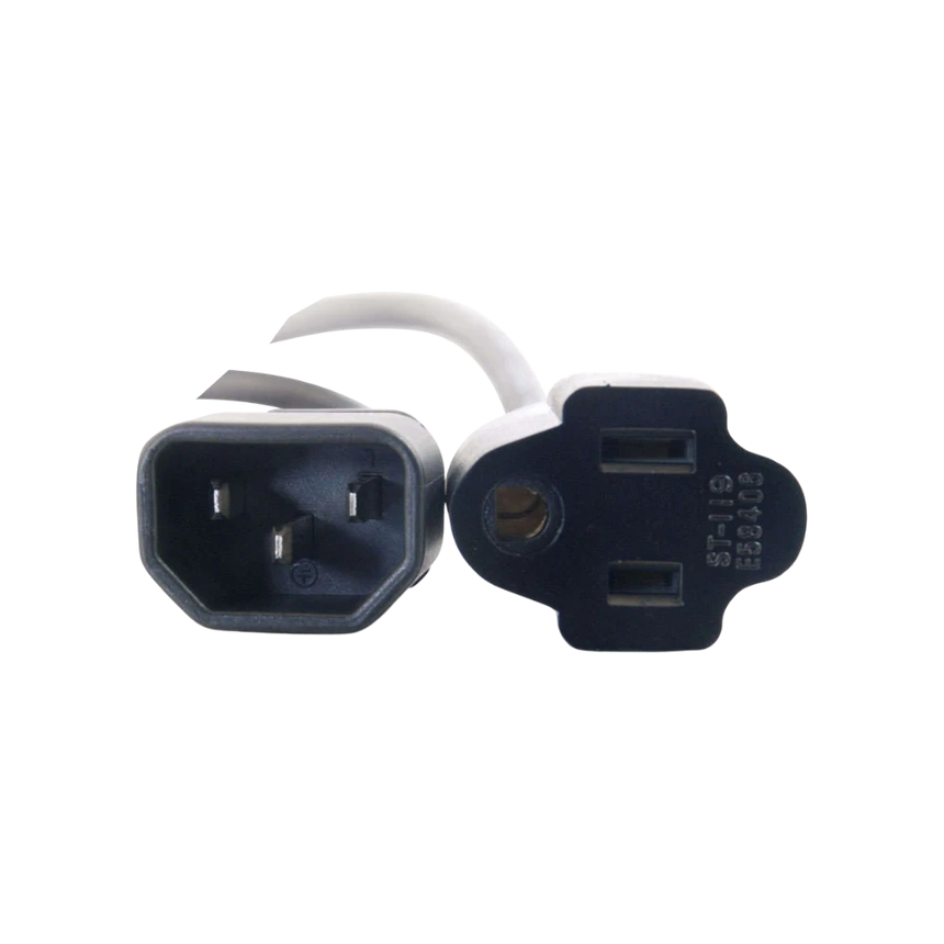 C2G 2ft 16 AWG IEC320C14 to NEMA 5-15R Monitor Power Adapter Cord — Being Shipped
