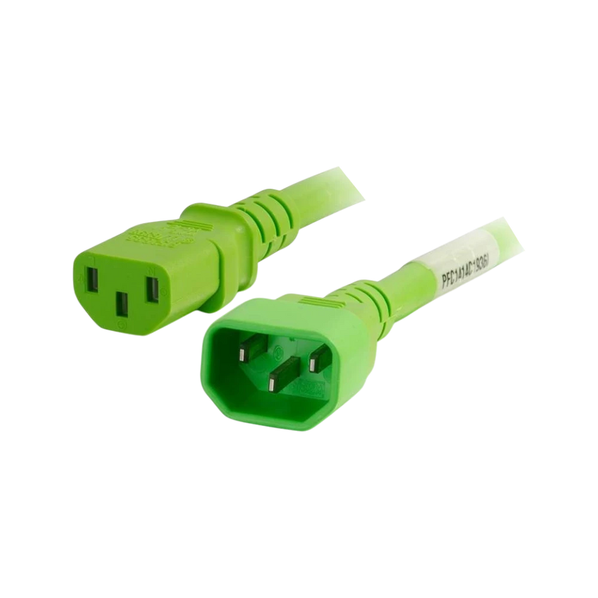 C2G 6ft (1.8m) 14AWG Power Cord (IEC320C14 to IEC320C13) Green — Being Shipped