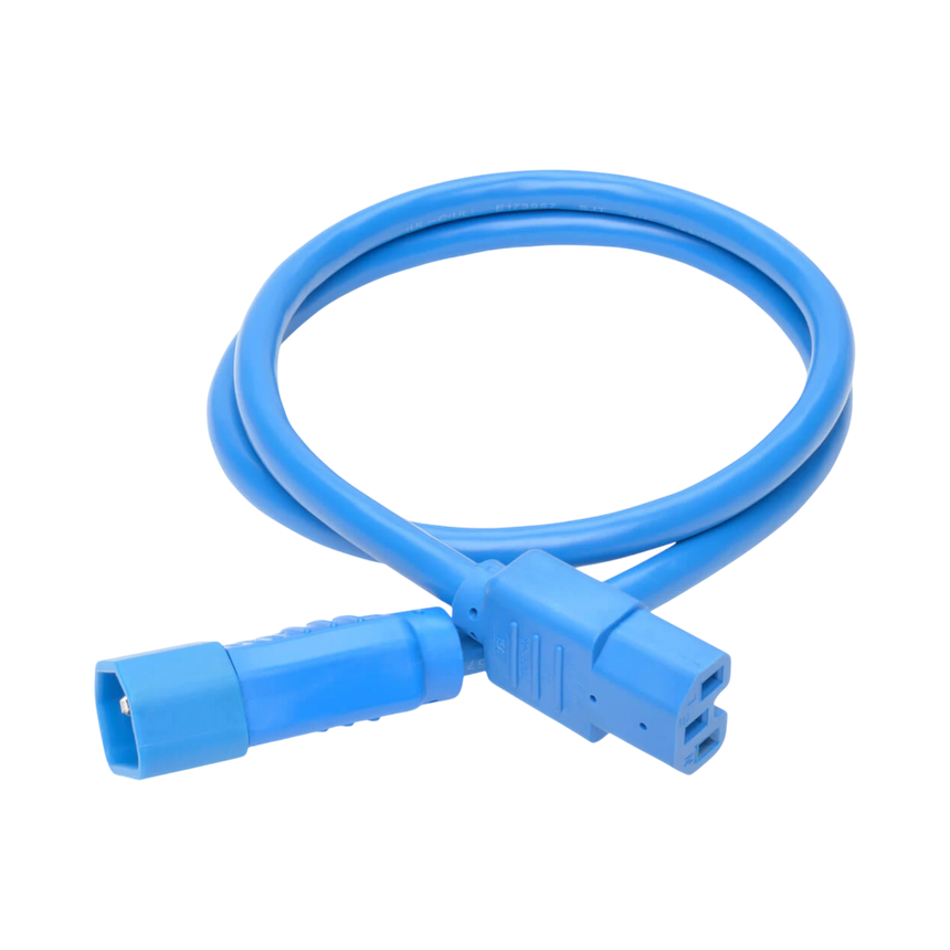 Tripp Lite Power Cord C14 to C15 Heavy-Duty, 15A, 250V, 14 AWG, 3 ft. (0.91 m), Blue — Being Shipped