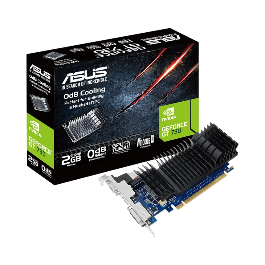 ASUS GeForce GT 730 2GB GDDR5 Low Profile Graphic Card for Silent HTPC build (with I/O port brackets) — Being Shipped